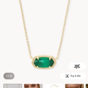 Kendra Scott Elisa Gold Necklace with Emerald Pendant